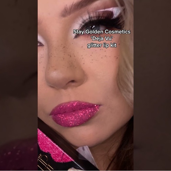 Stay Golden NWT! Glitter Lip Kit Pink “DEJAVU” - Picture 3 of 5